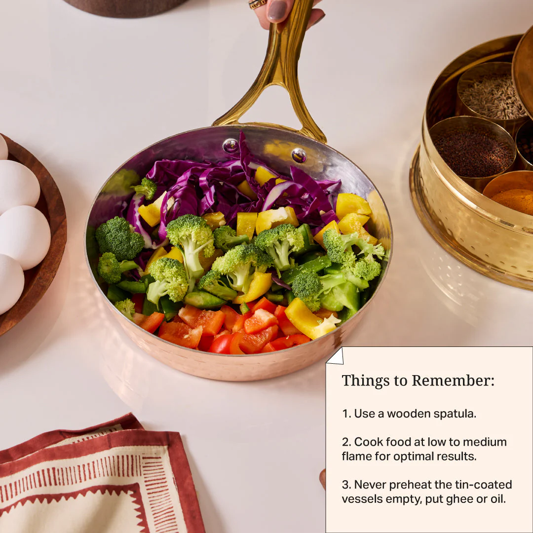 Copper Frypan (Frying Pan) with Brass Handle - Saute Pan - Image 3